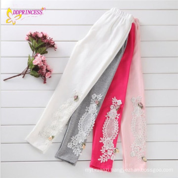 Wholesale Cheap Price Good Quality Girl Embroidered Lace Panelled Pants